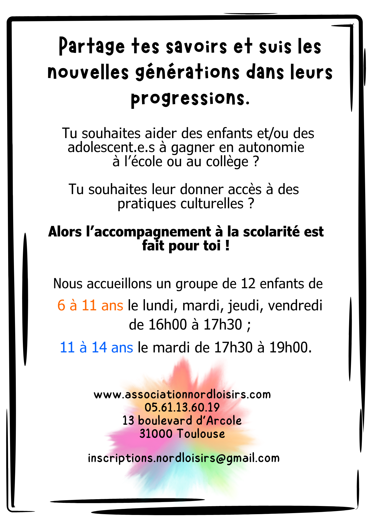 Programme des mercredis : informations disponnibles par téléphone 0561136019